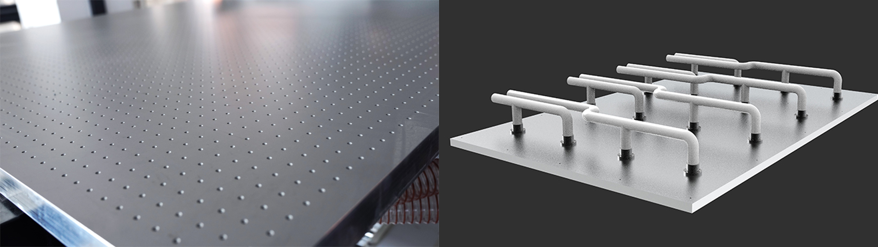 Partitioned vacuum adsorption platform